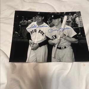 Autographed Ted Williams Mickey Mantle New York Yankees Boston Red Sox
